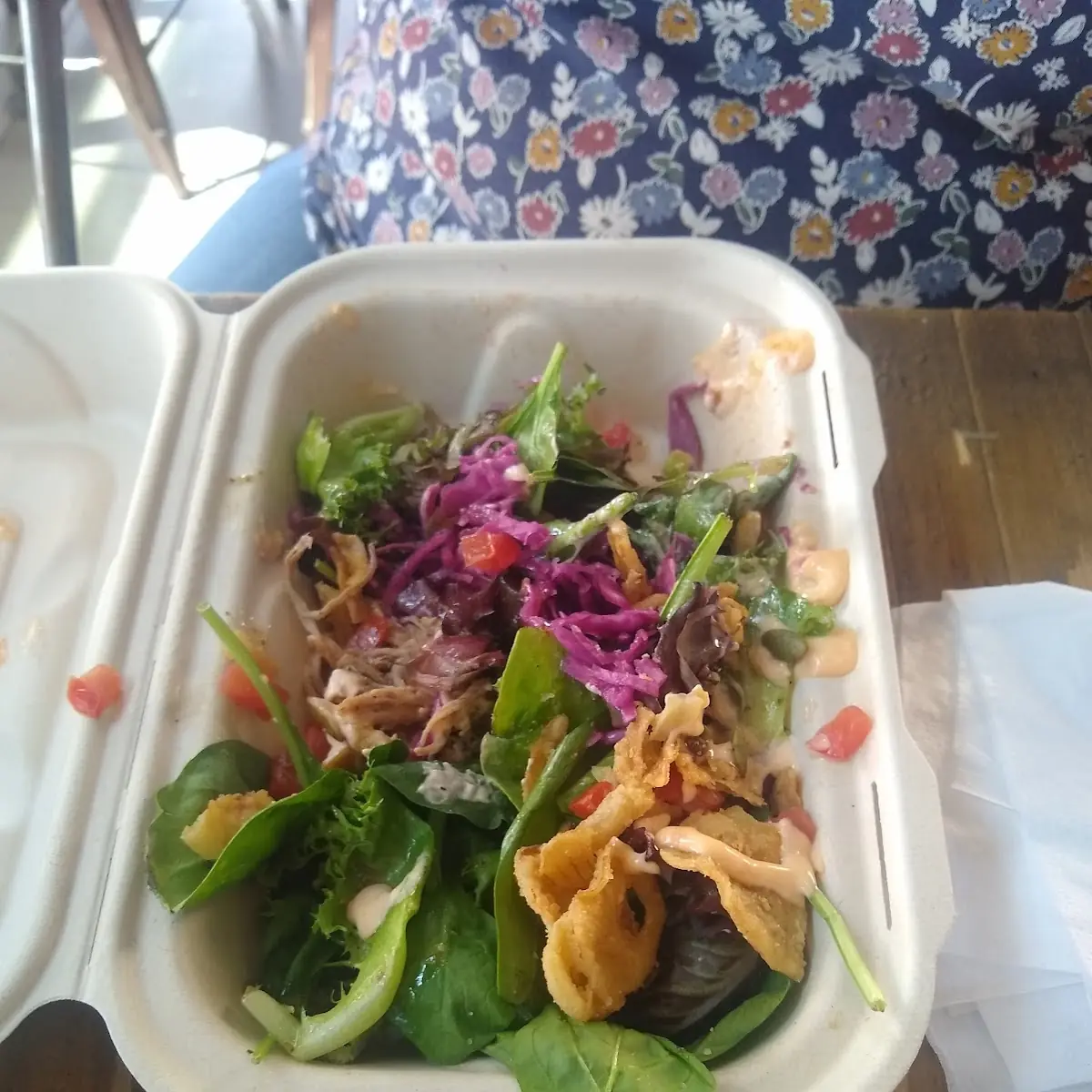 Salad Bar Salad with Pulled Chicken