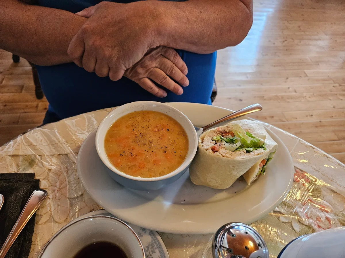 Pea Soup and Club Sandwich