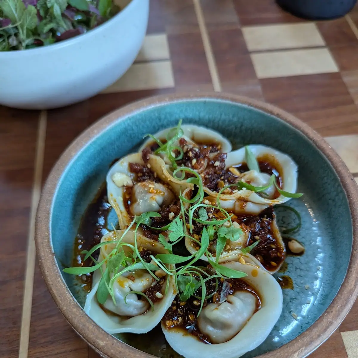 Steamed Dumplings with Chili Oil