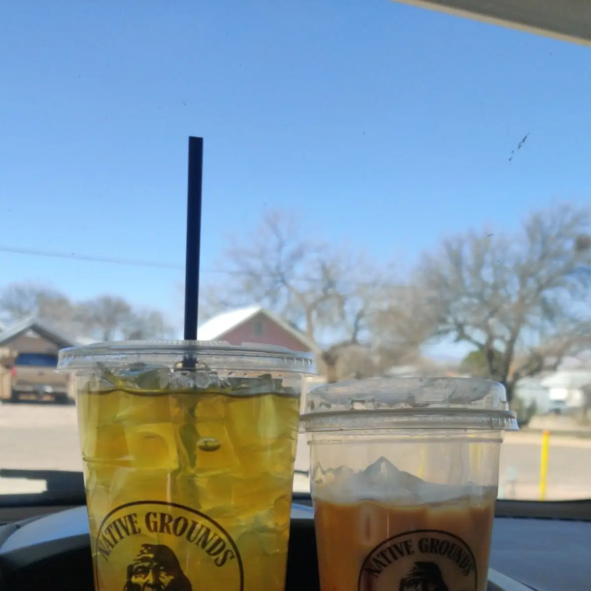 Peach Mango Green Tea and Caramel Latte