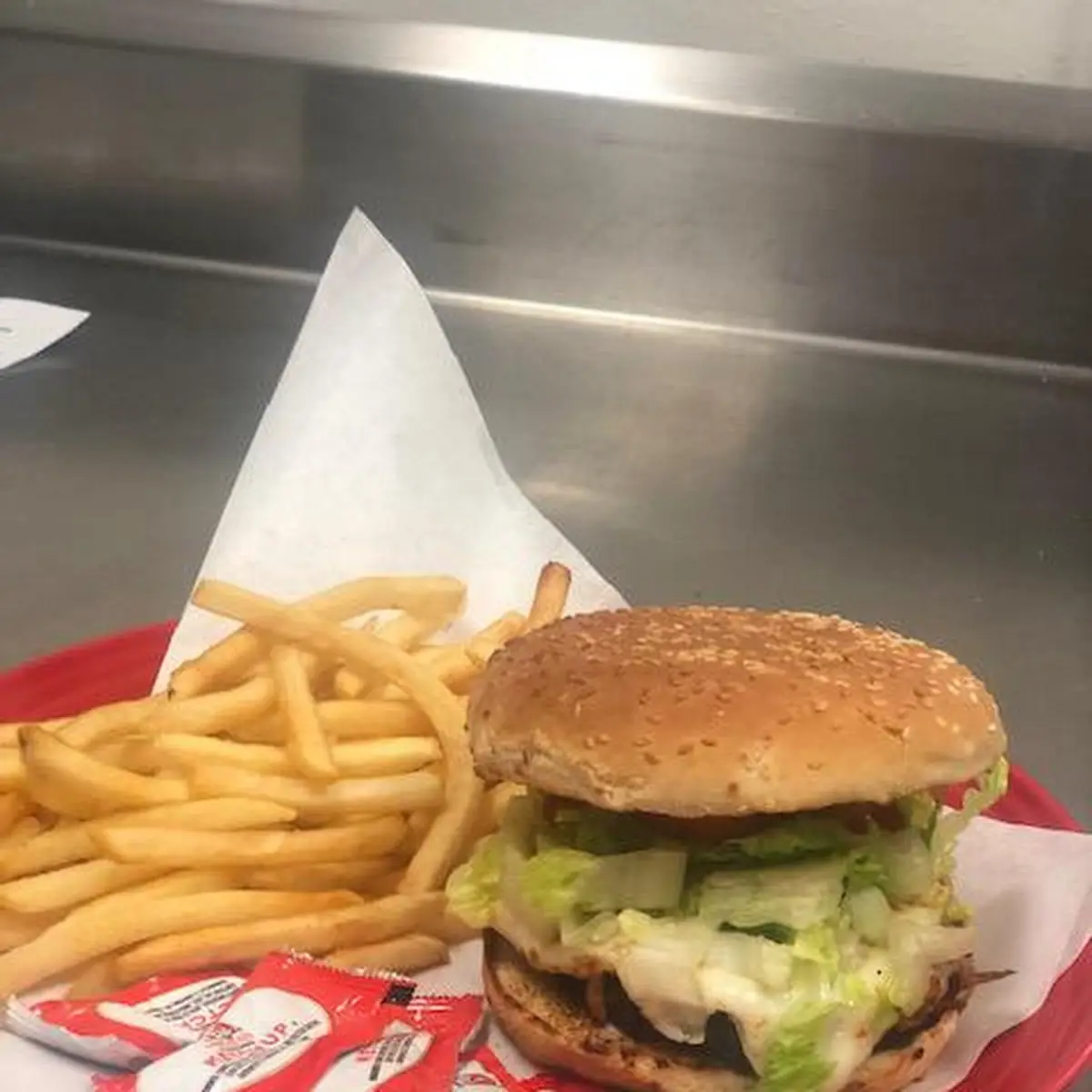Cheese Burger & Fries