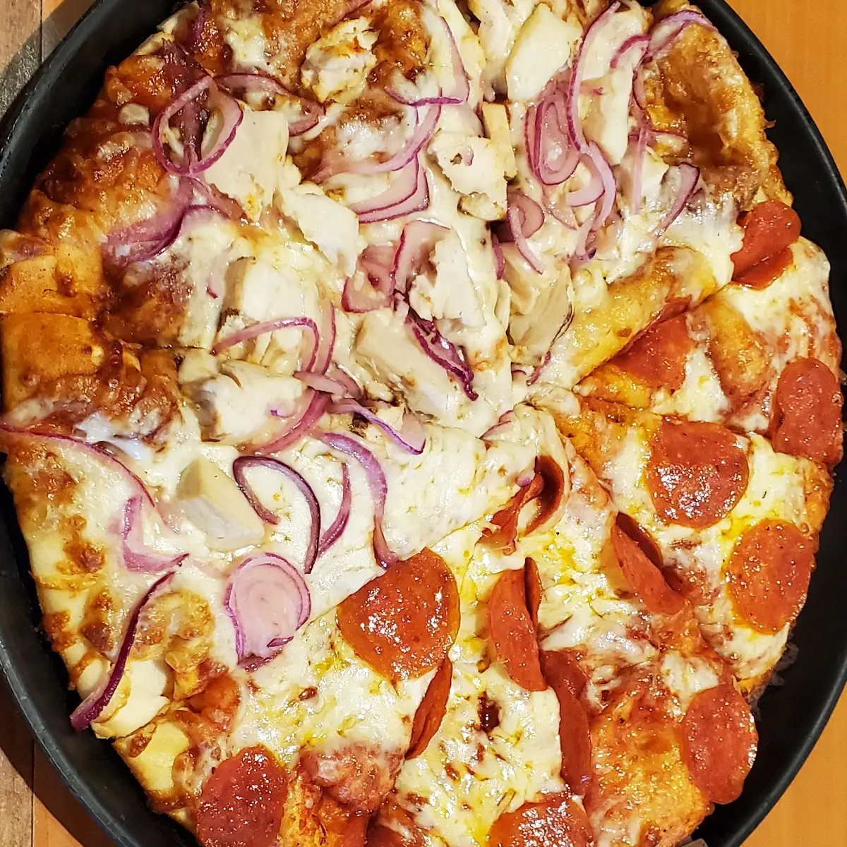 BBQ Chicken Pizza Pepperoni Pizza