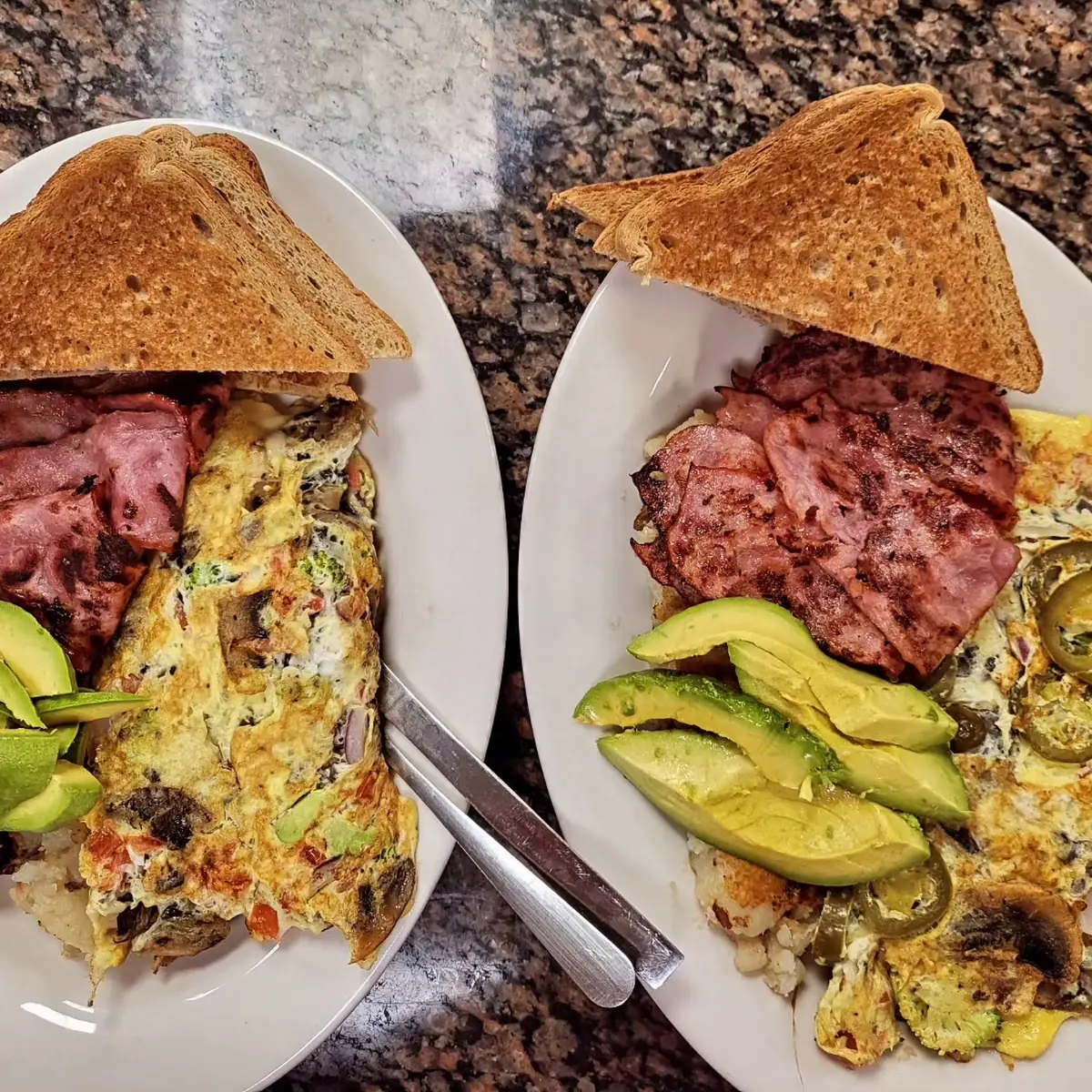 Ham Double Egg Bell Peppers Onions
