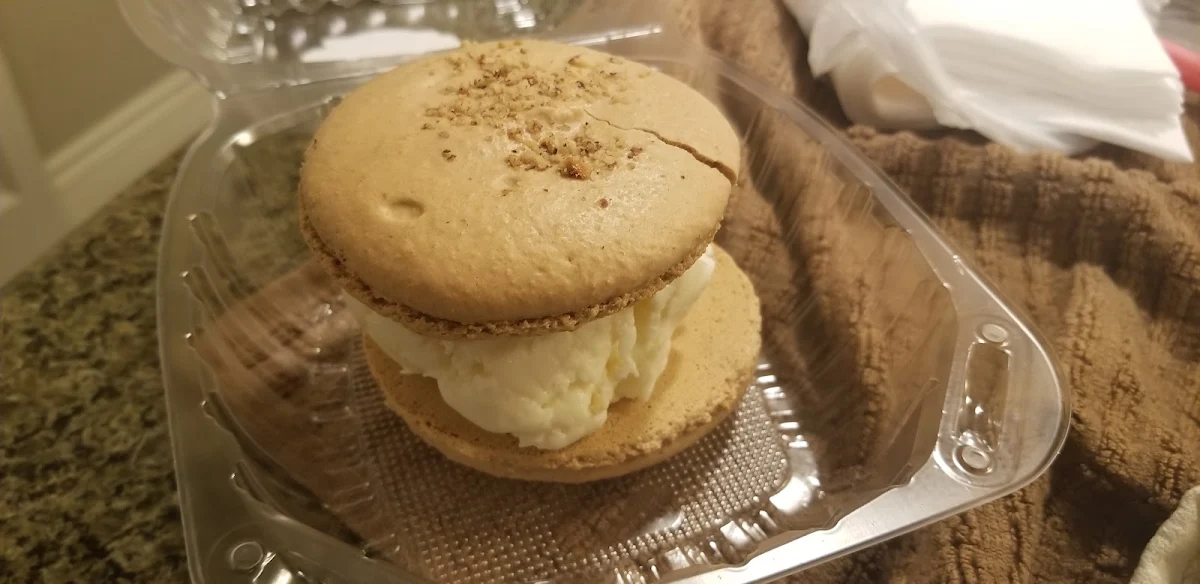 Ferreri Roche Macaroon with White Chocolate Macadamia Nut Ice Cream