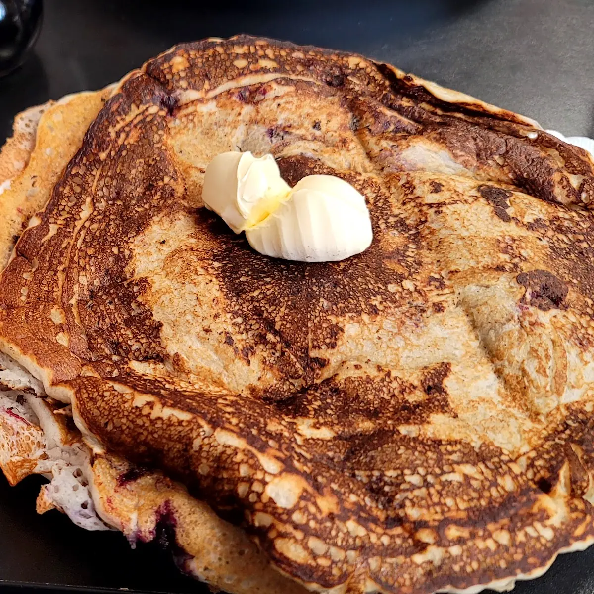 Huckleberry Pancakes and Eggs