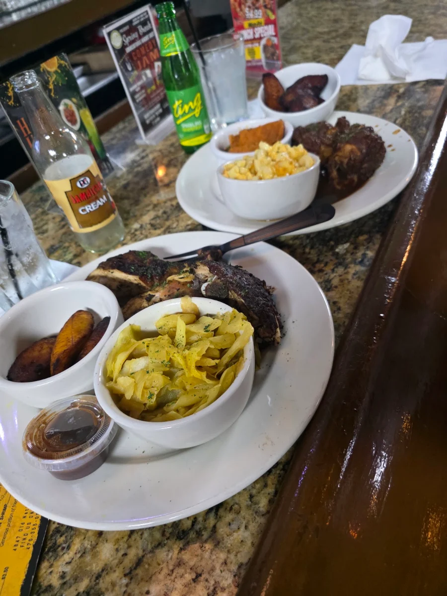 Jerk Chicken Cabbage Plantains