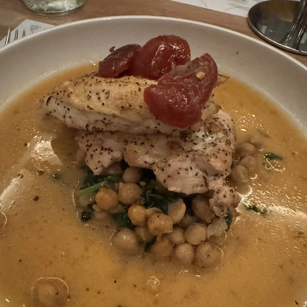 Pan Seared Chicken with Chickpeas