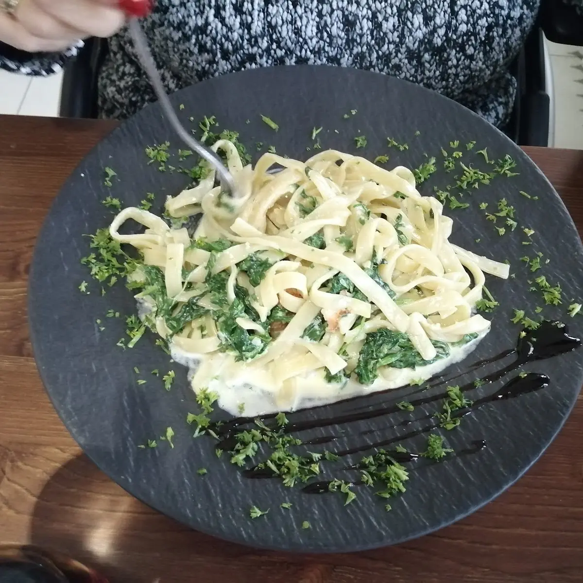 Linguine Mit Spinat Käse Soße