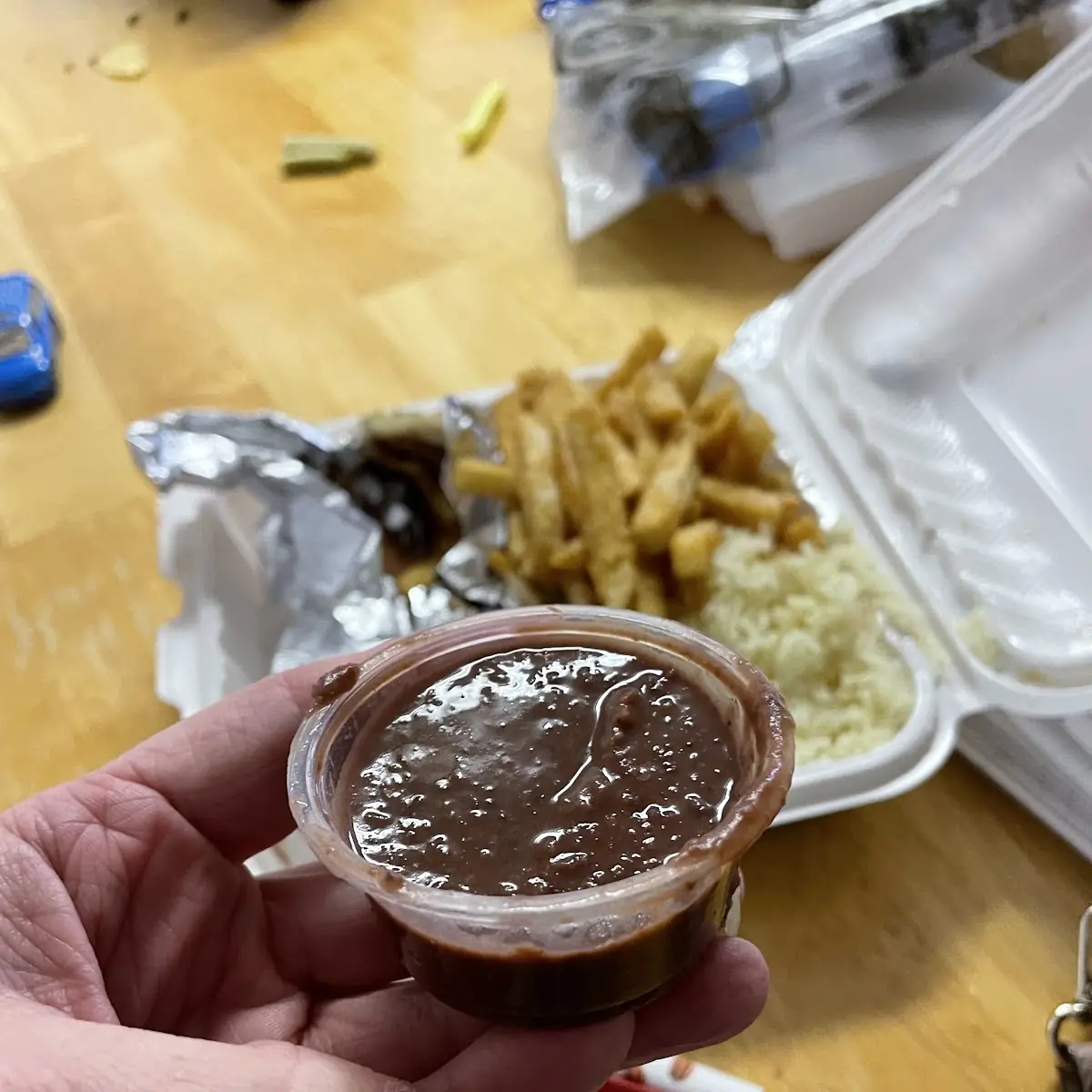 Side Order of Black Beans-In a Tiny Sauce Cup