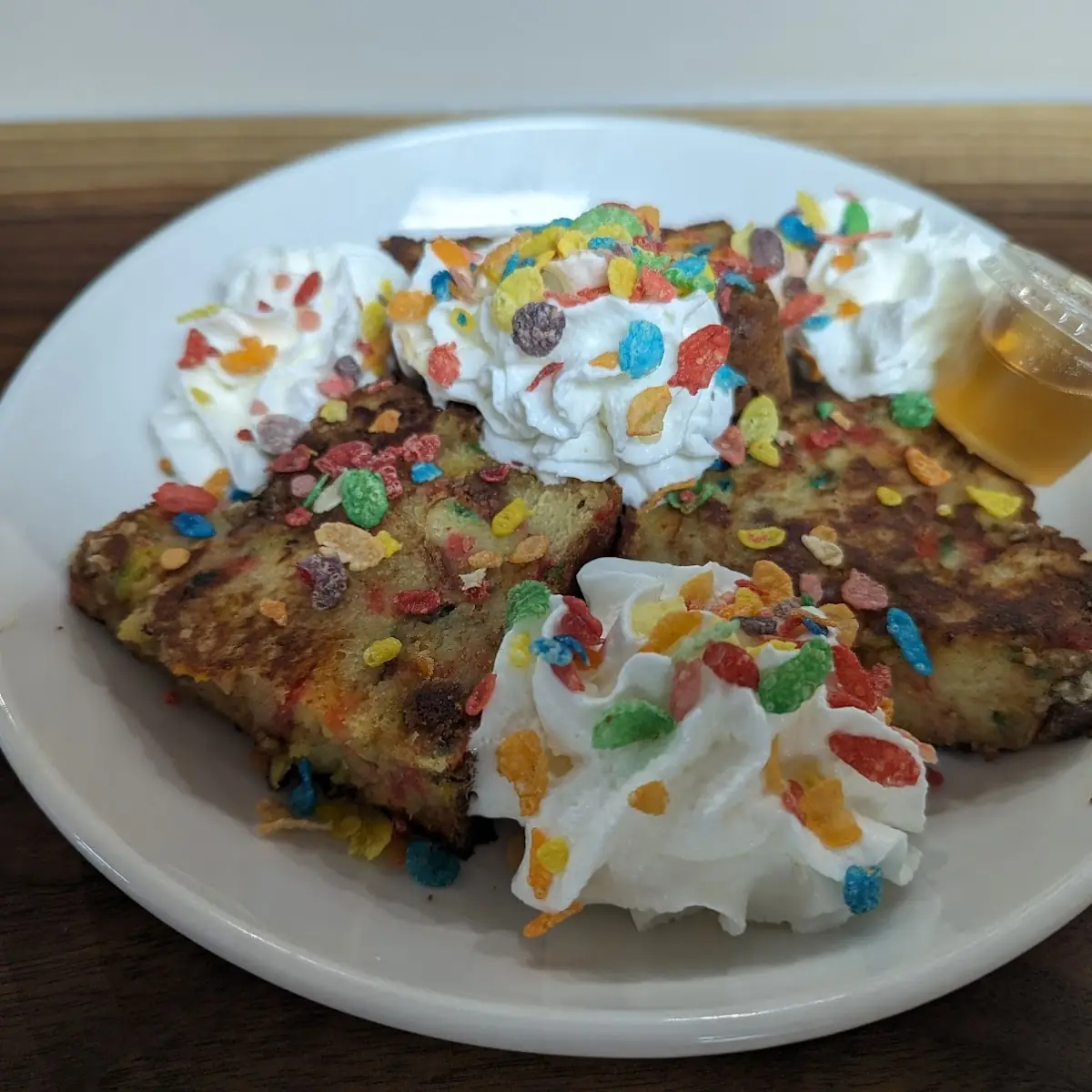Fruity Pebbles Deep Dish French Toast