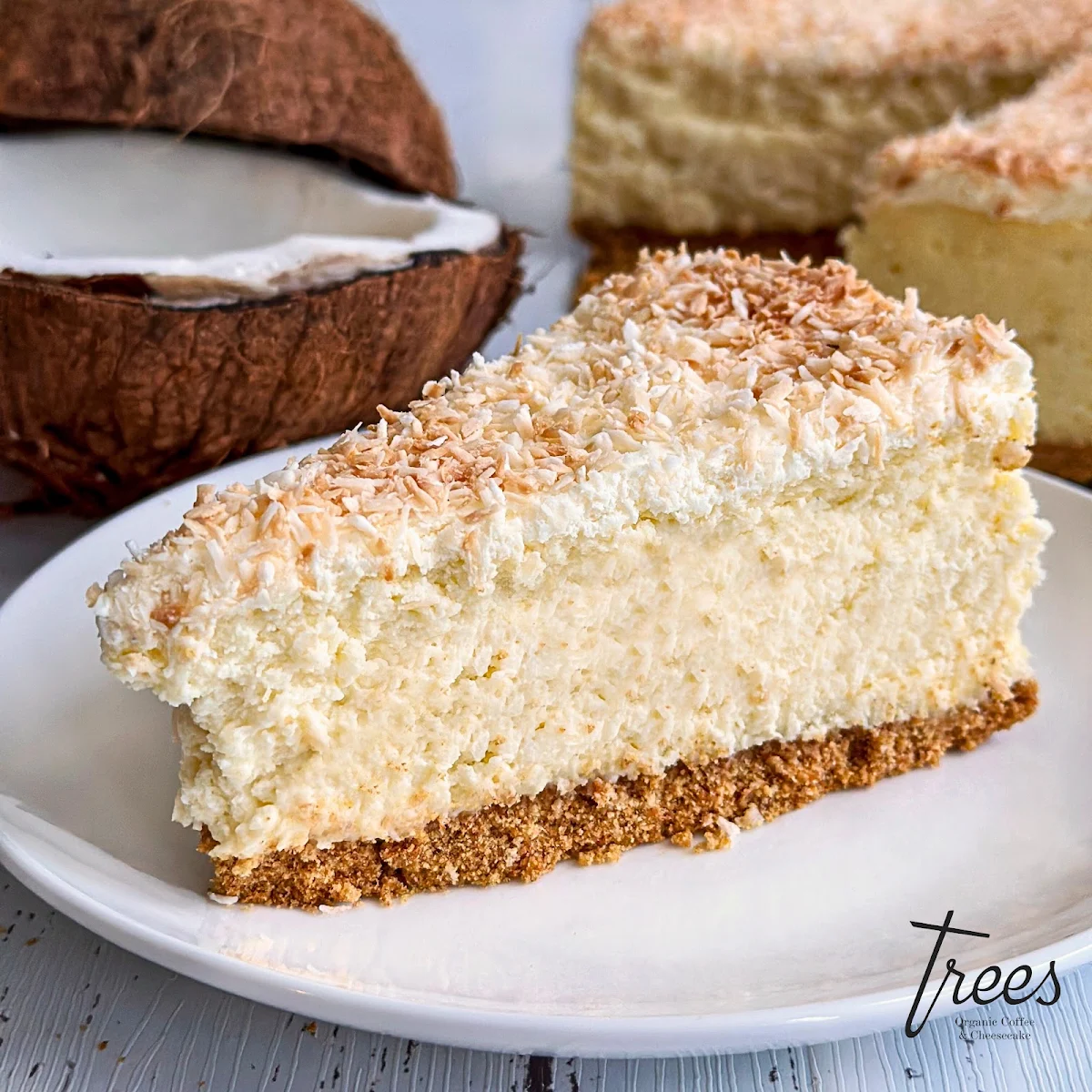 Coconut Cheesecake, Trees Organic Coffee University Dr