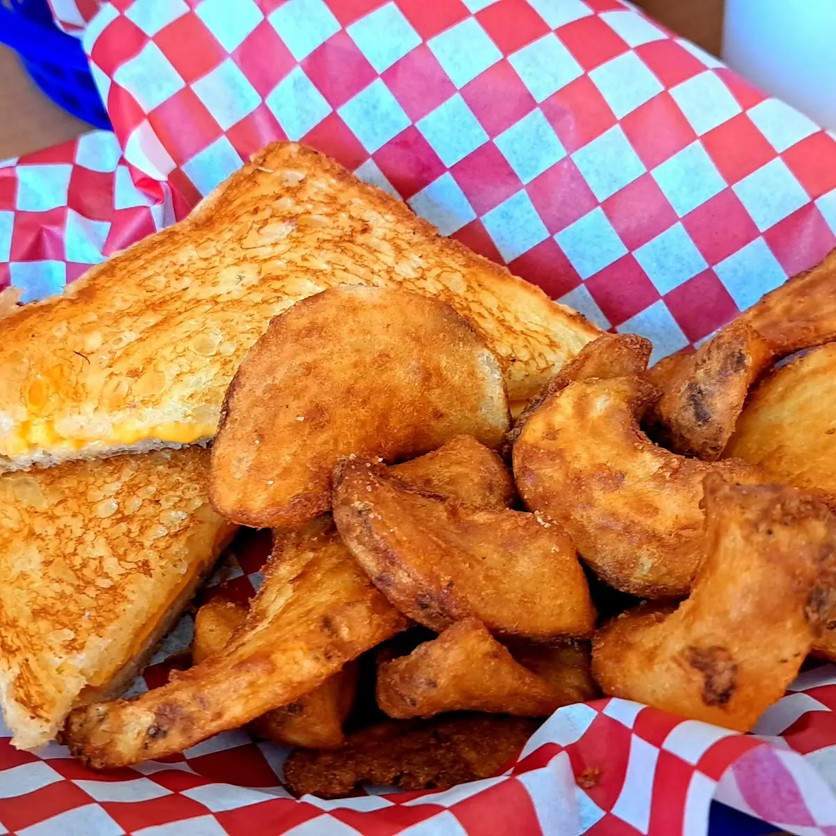 Grill Cheese with Sidewinder Fries