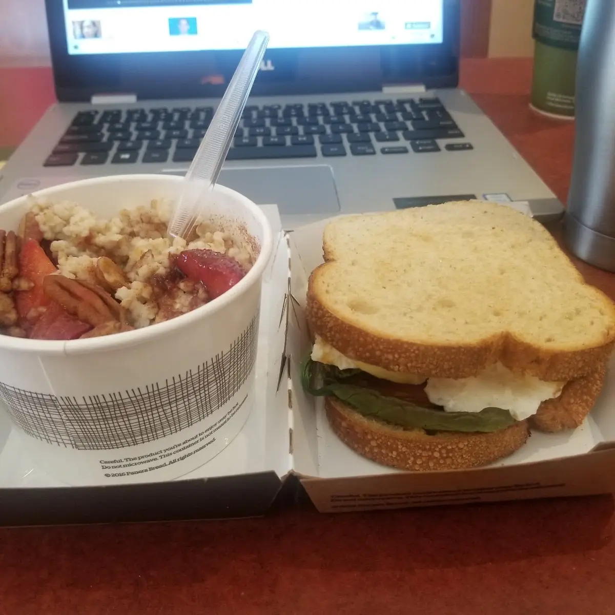 Steel Cut Oatmeal & Avocado Egg White & Spinach Sandwich