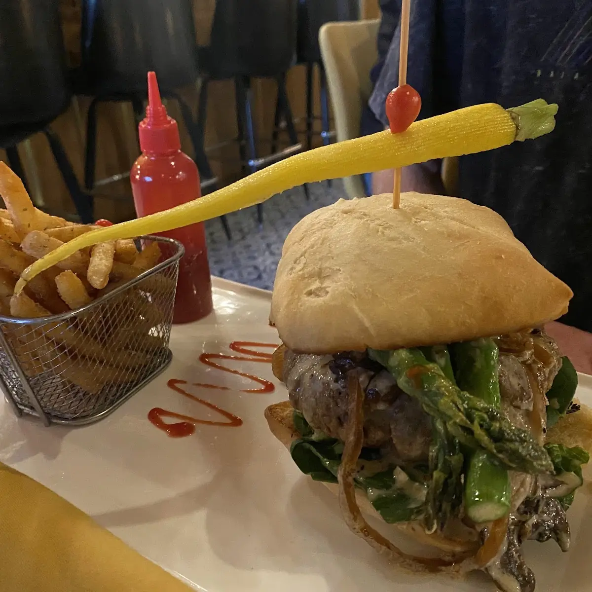 Spicy Bacon & Blue Burger & Fries
