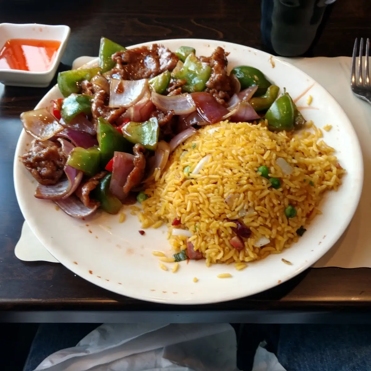 Pepper Steak and Fried Rice