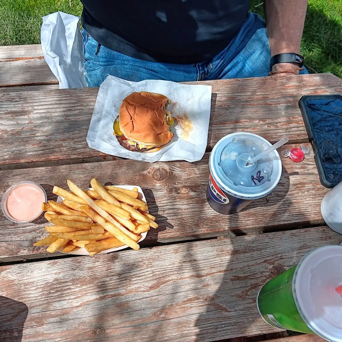 Cheese Burger and Fries