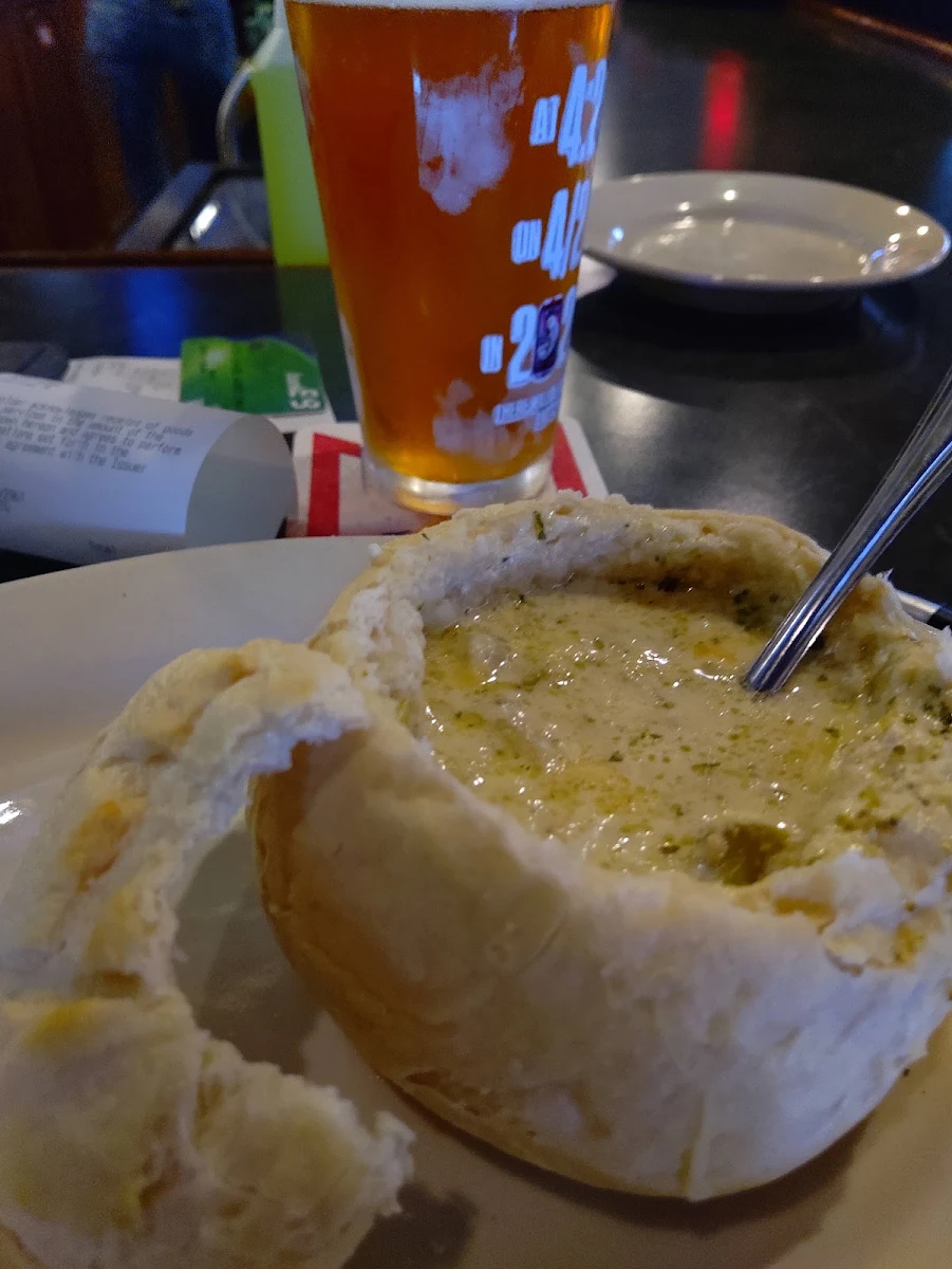 Broccoli Cheddar in a Bread Bowl
