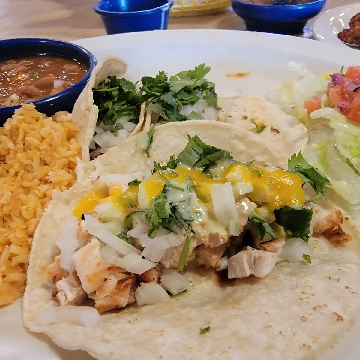 Fish Tacos with Rice and Beans