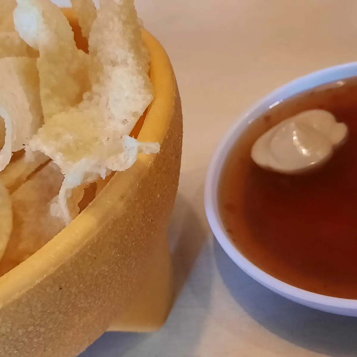 Chips and Dipping Sauce Plus Wasabi