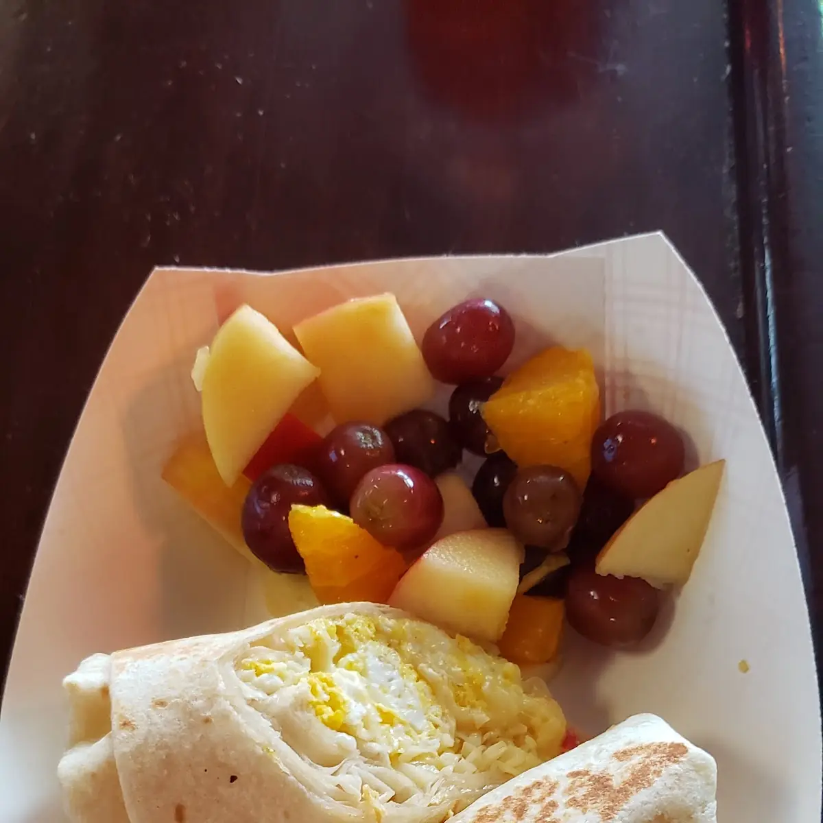 Egg and Cheese Burrito with Fruit