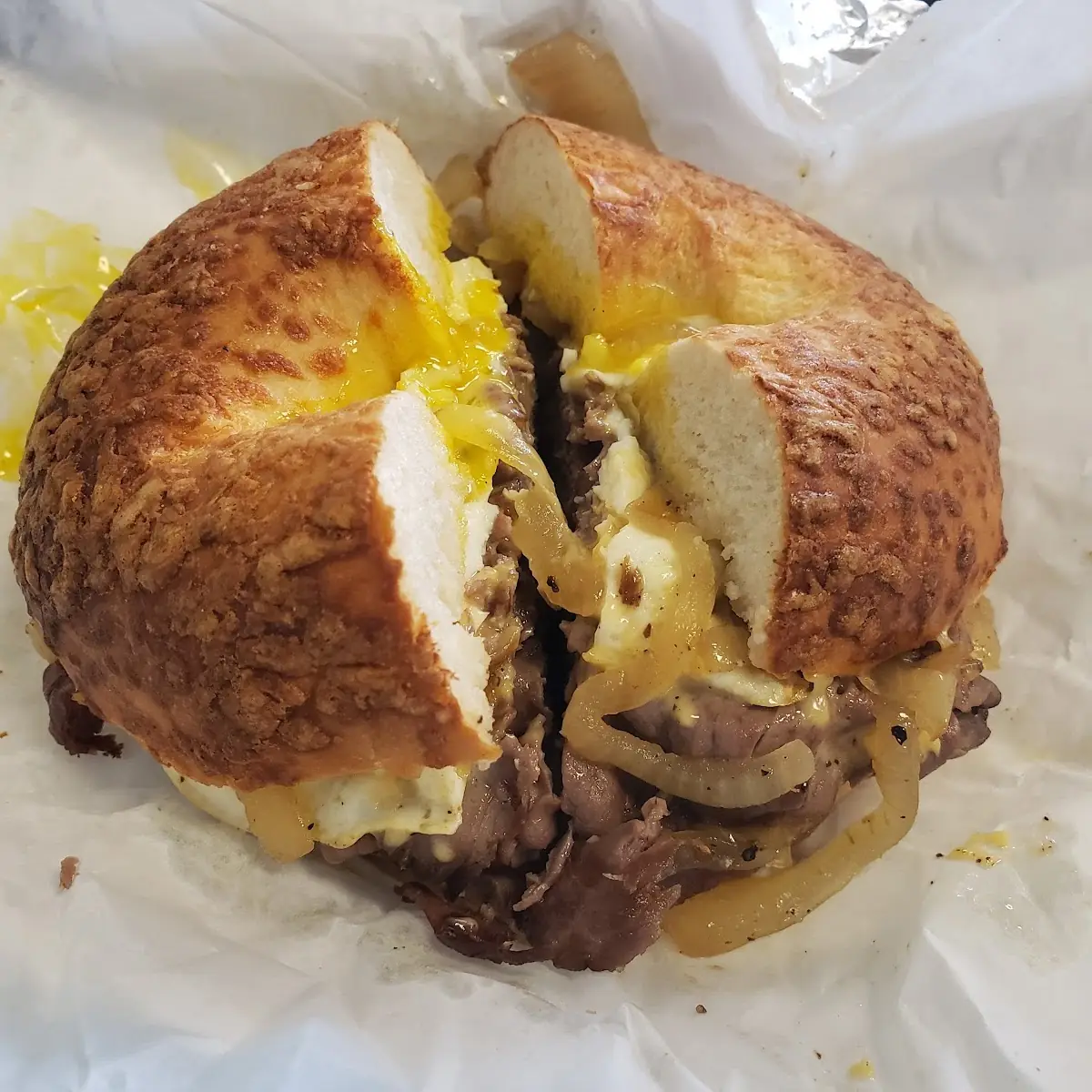 Steak Egg and Cheese Bagel