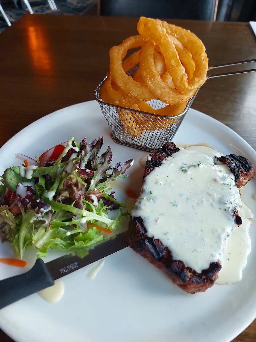 Ribeye Steak with Onion Rings, Newmason Eat Drink Relax