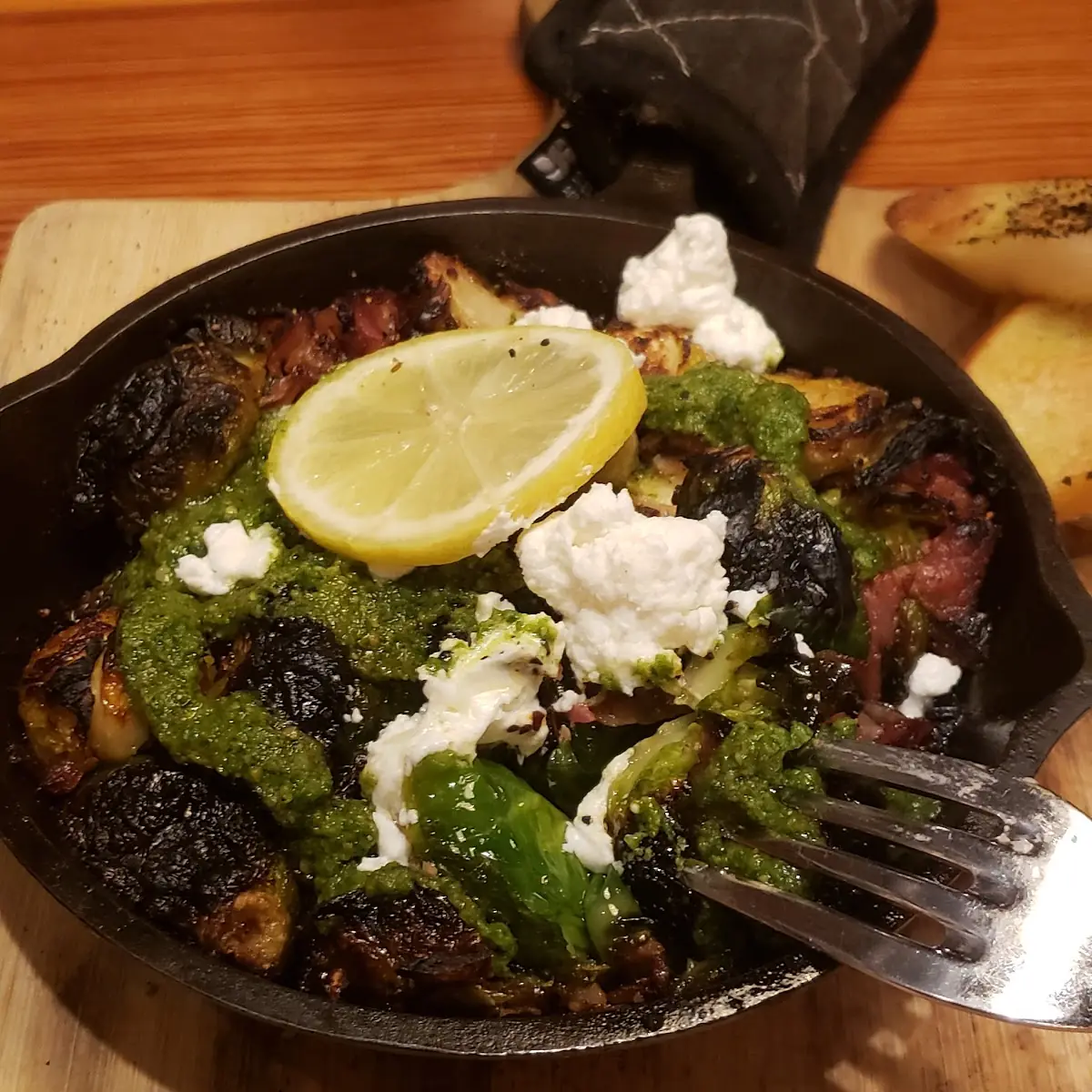 Brussel Sprouts with Goat Cheese