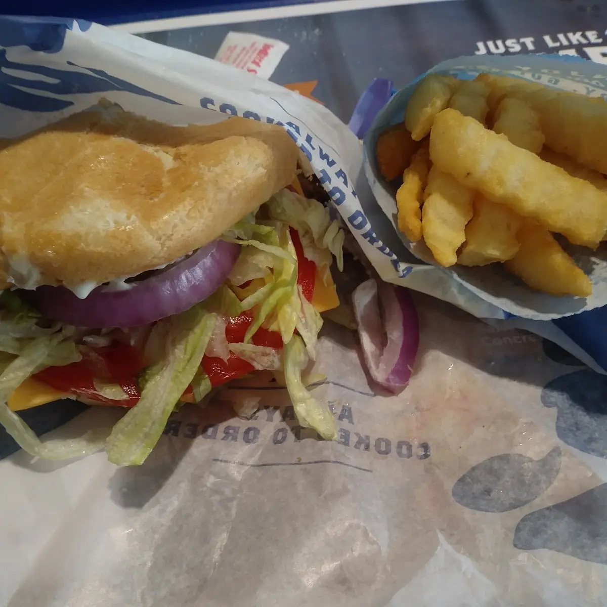 Bacon Burger and Fries
