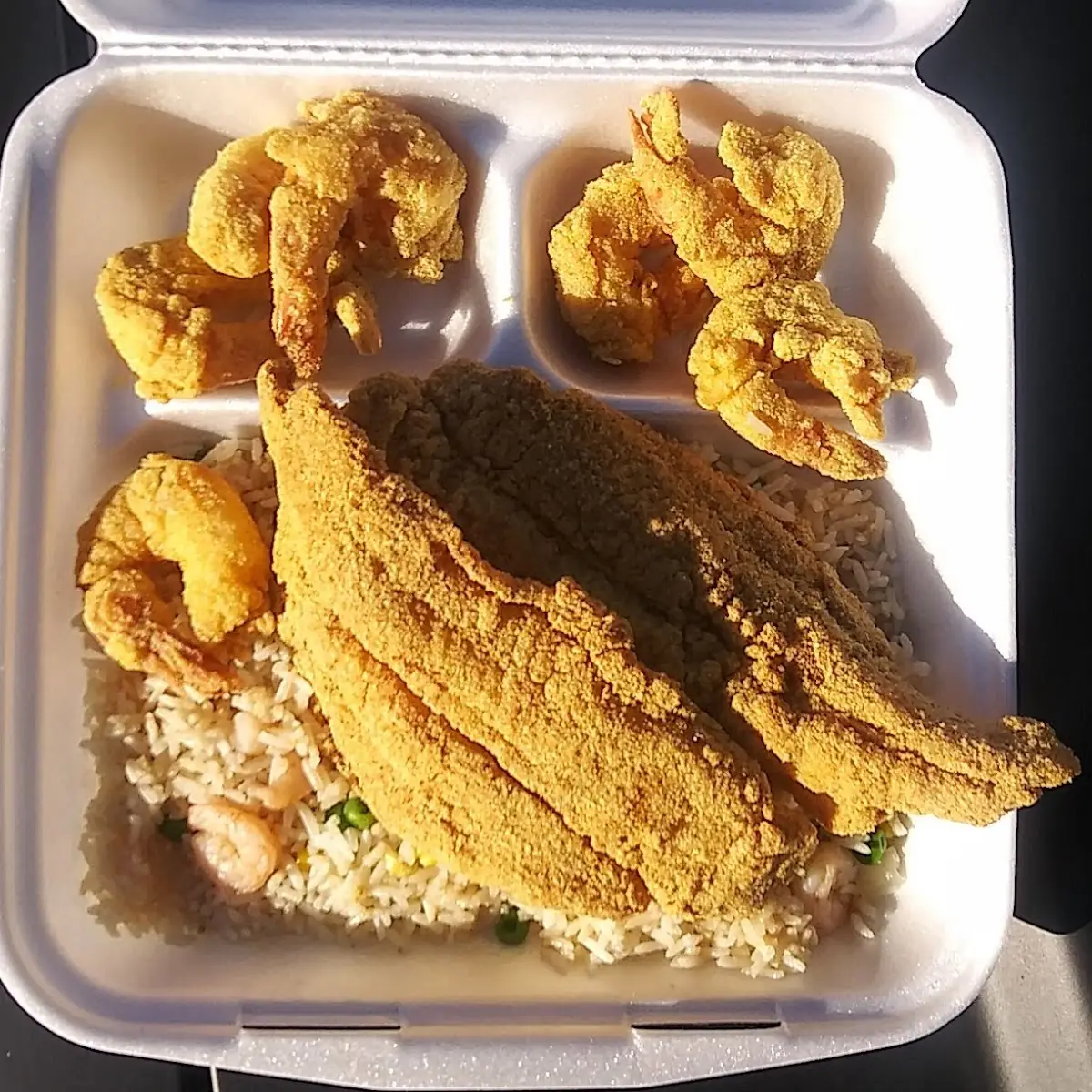 Fish Shrimp and Shrimp Fried Rice