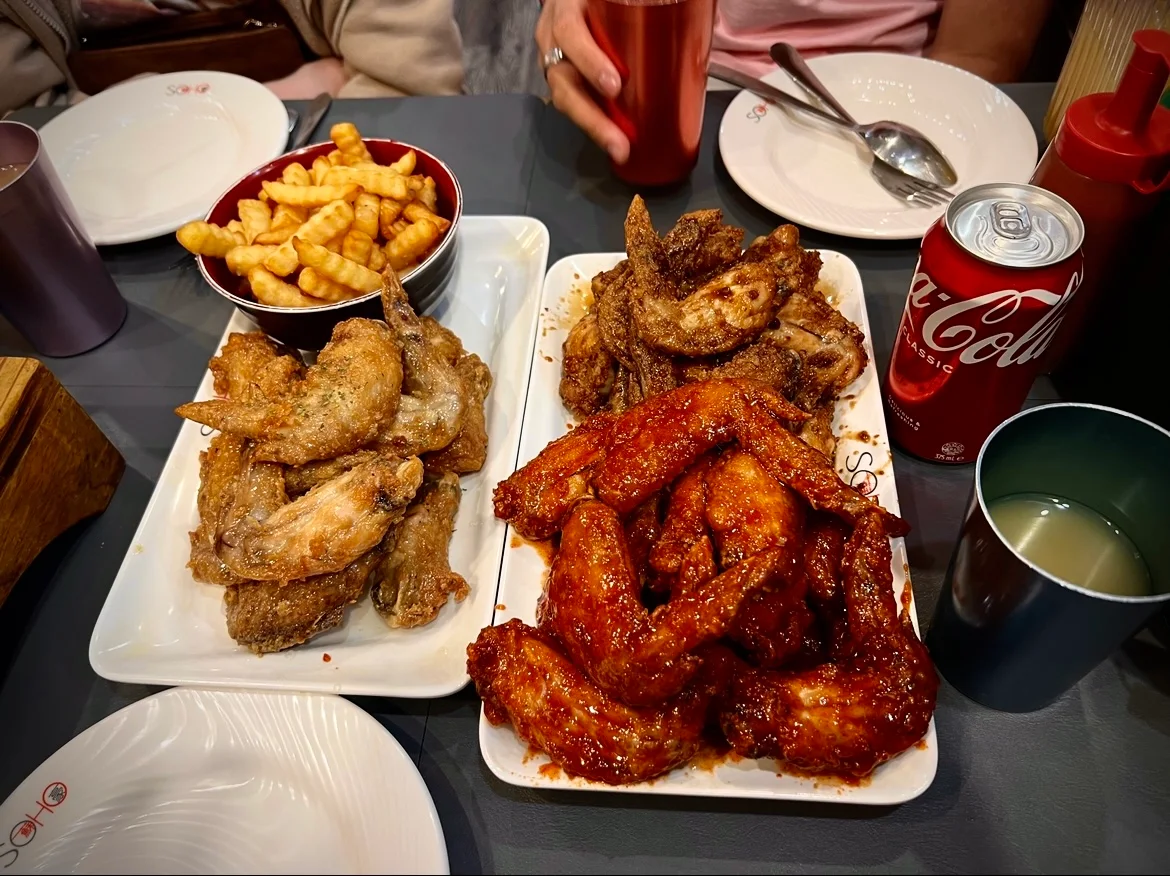 Wing Feast, BUFWIN —chicken buffet & beer. Halal food