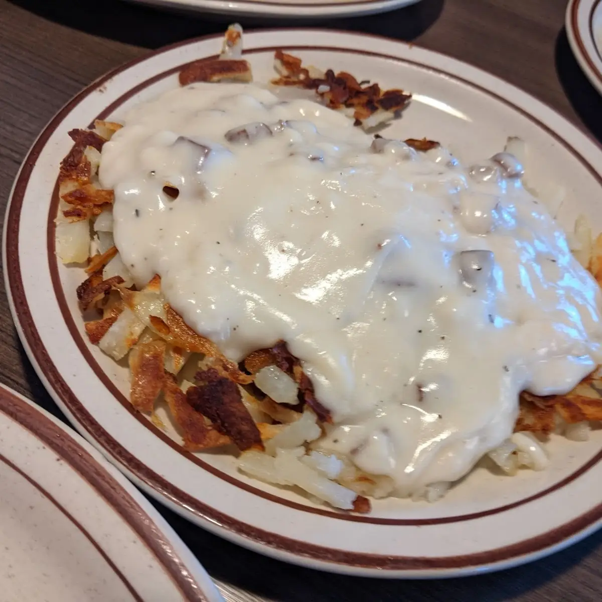 Biscuits & Gravy with 2 Eggs Bacon
