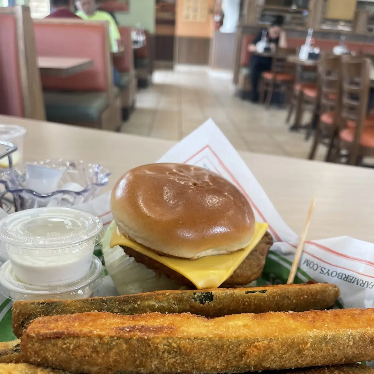 Veggie Burger with Zucchini Sticks