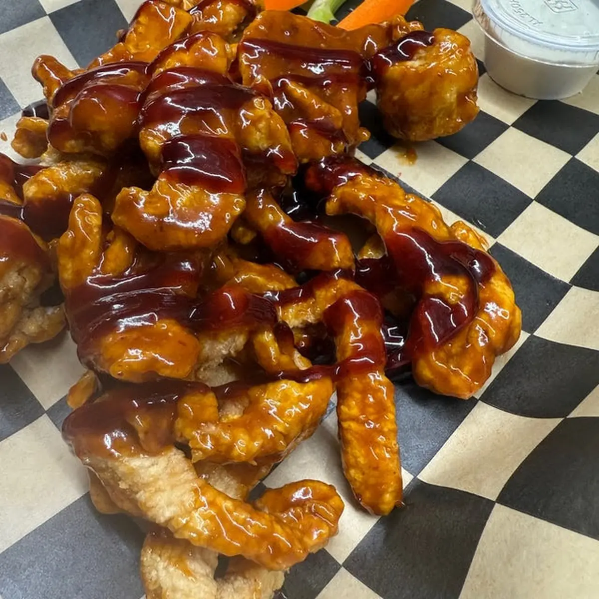 Crispy Fried Boneless Chicken Wings with Ranch