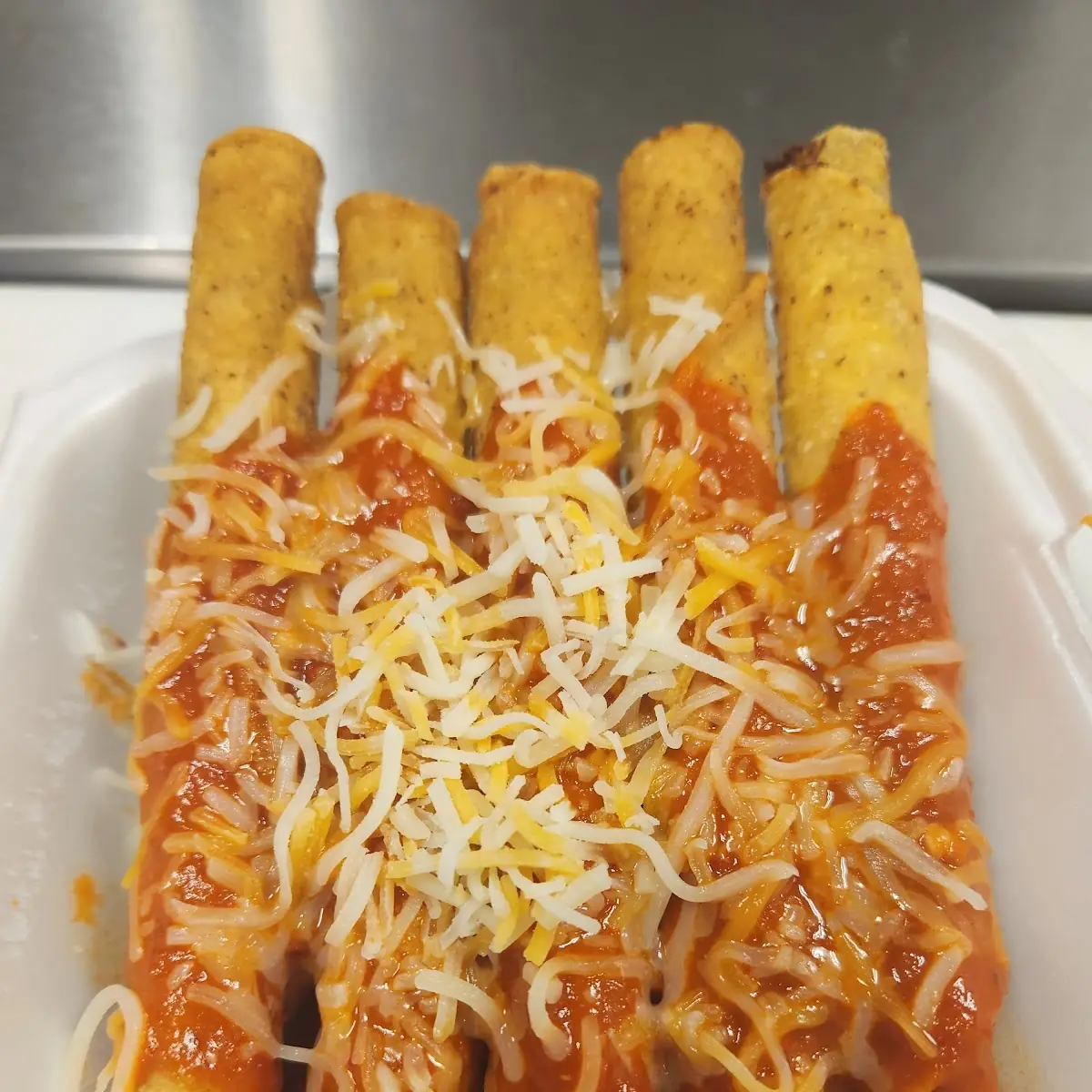 Red Chili Smothered Taqitos