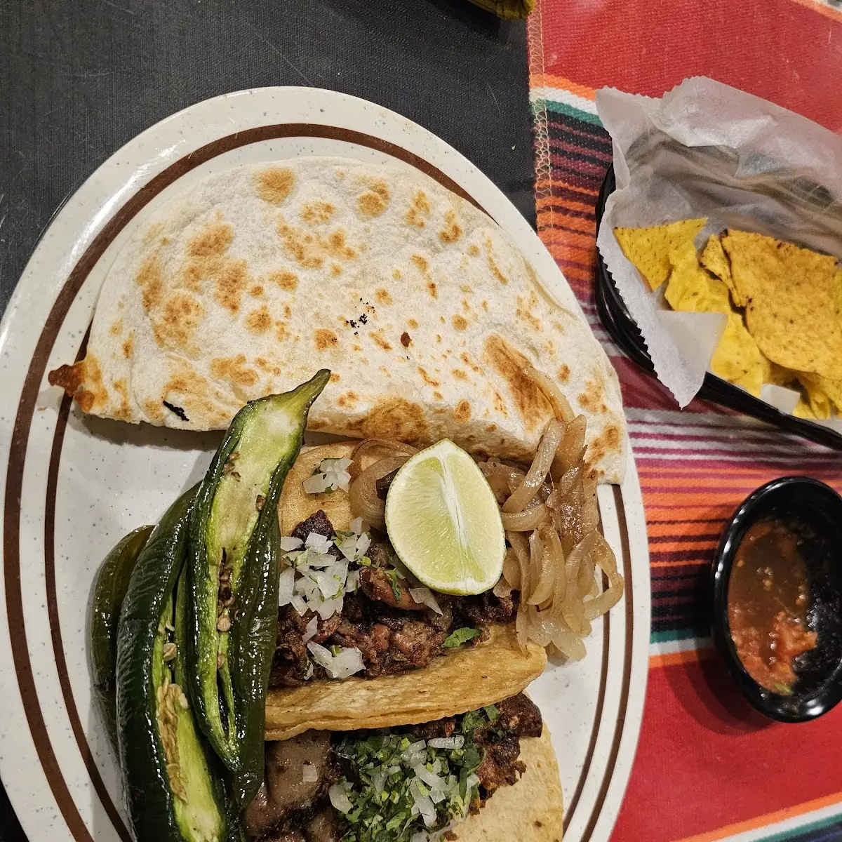 Carne Asada Tacos Rice and Beans