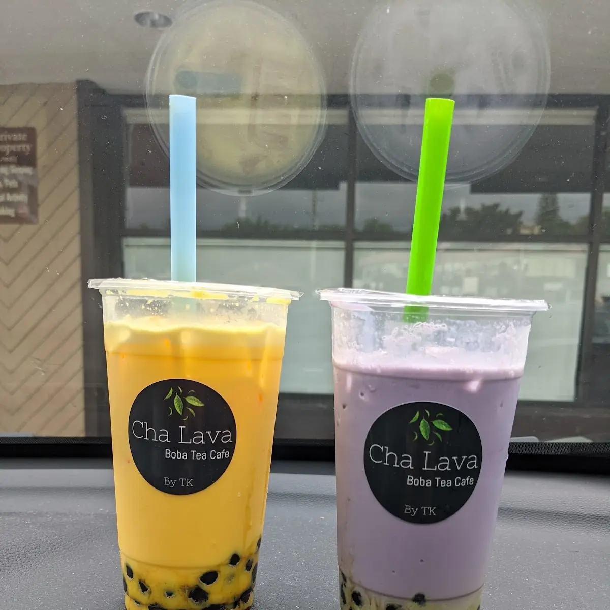Mango Milk Tea & Matcha Taro Milk Tea