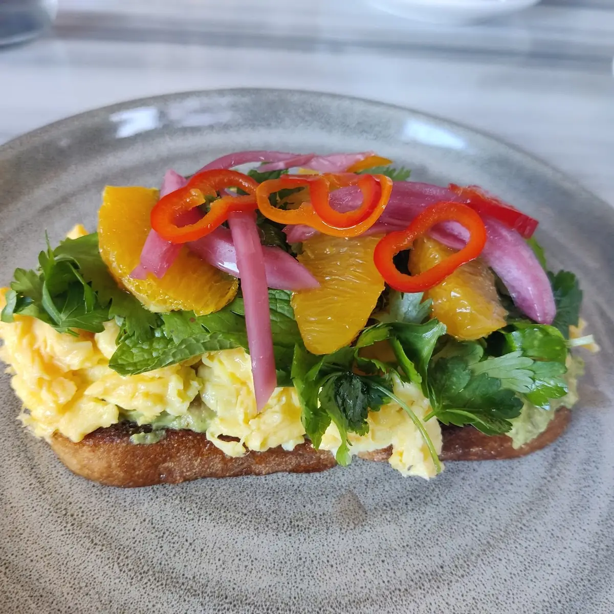 Avocado Toast with Scrambled Eggs