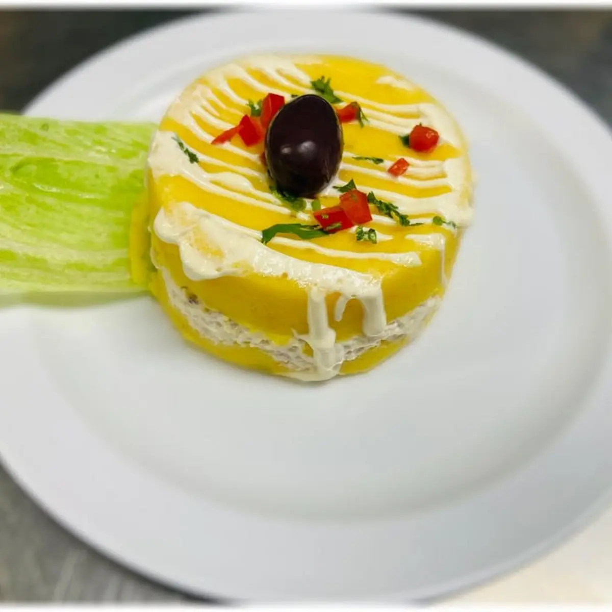 Causa Rellena De Pollo Stuffed Potato with Chicken