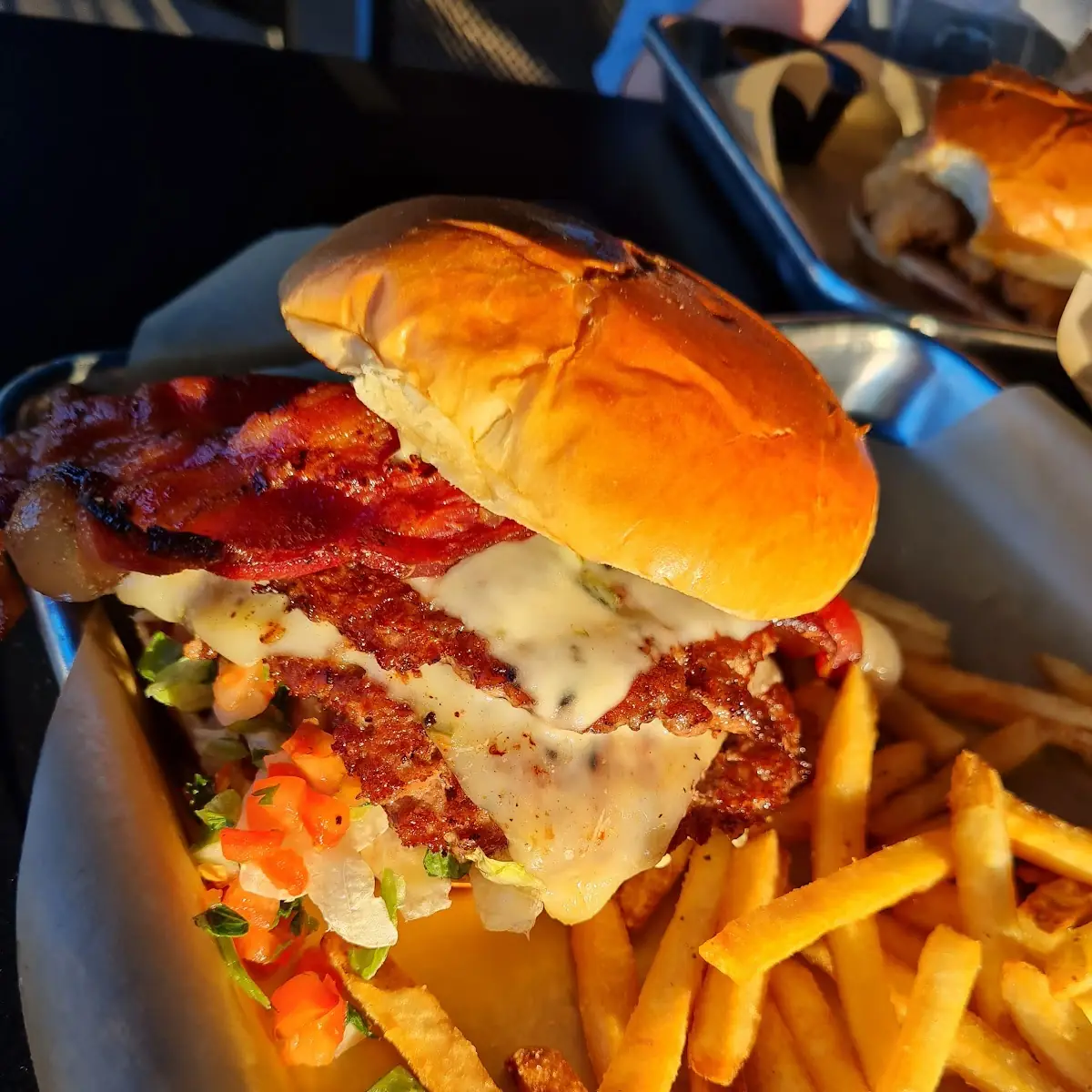 Cheese Curd Bacon Burger