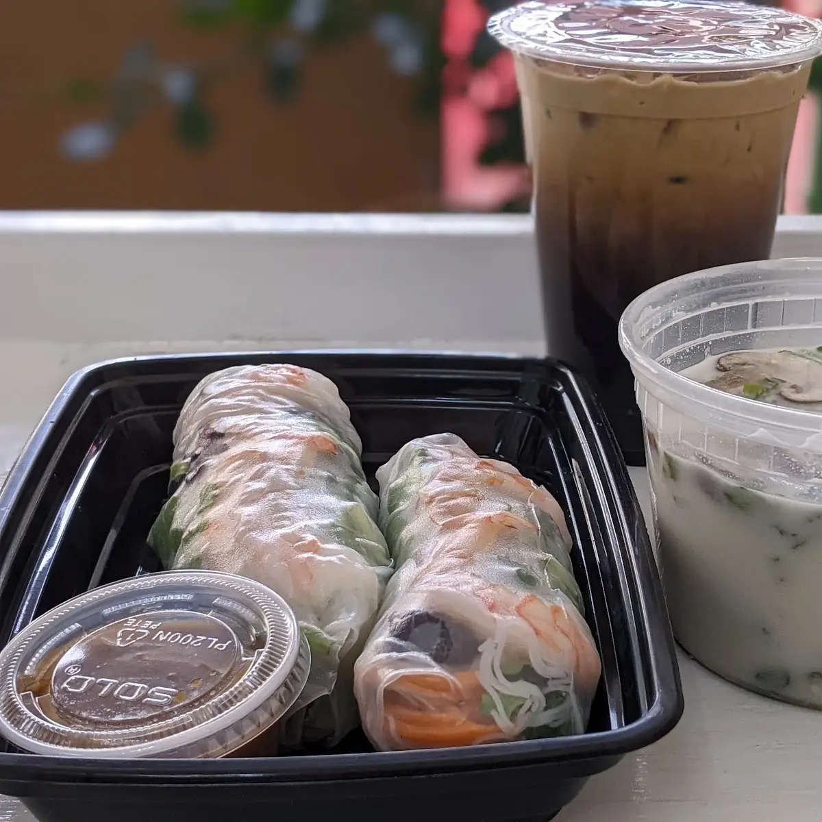Summer Rolls Tom Ka Soup Thai Iced Coffee