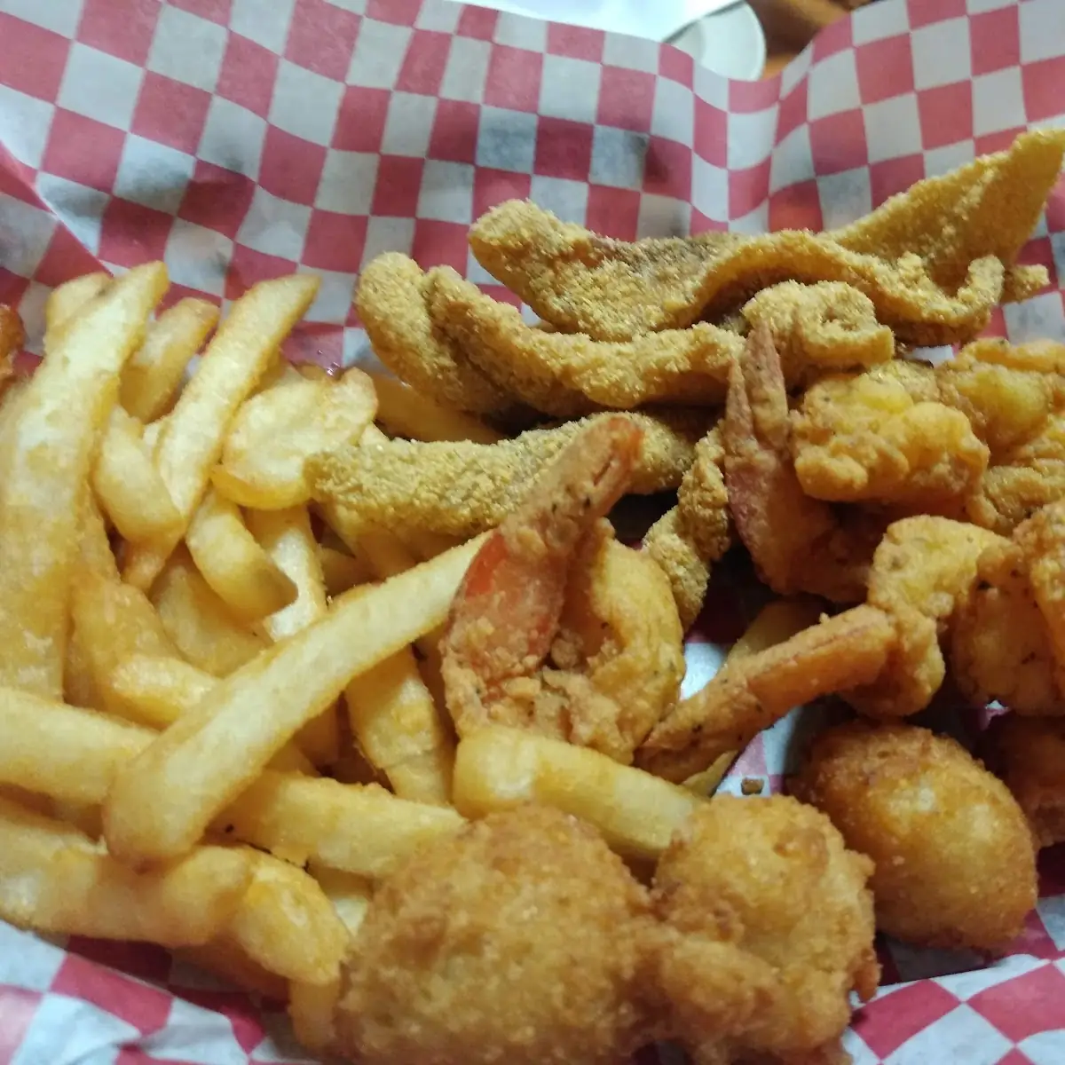 Combination Fried Filets and Popcorn Shrimp