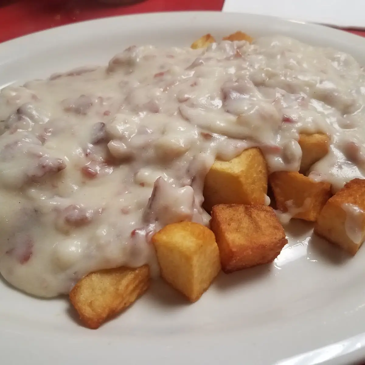 Cream Chipped Beef over Double Dipped Homefries
