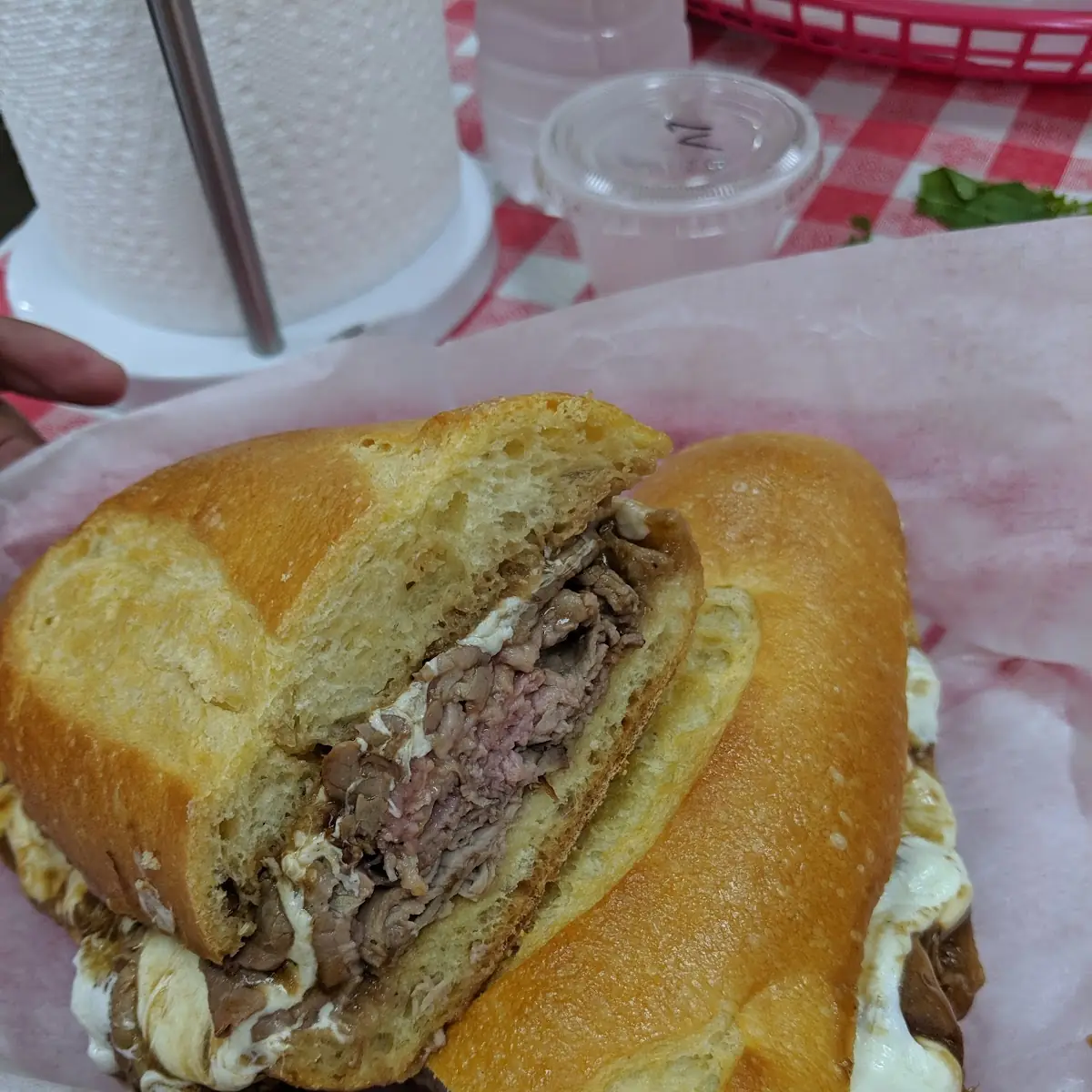 Roast Beef with Mozzarella and Gravy