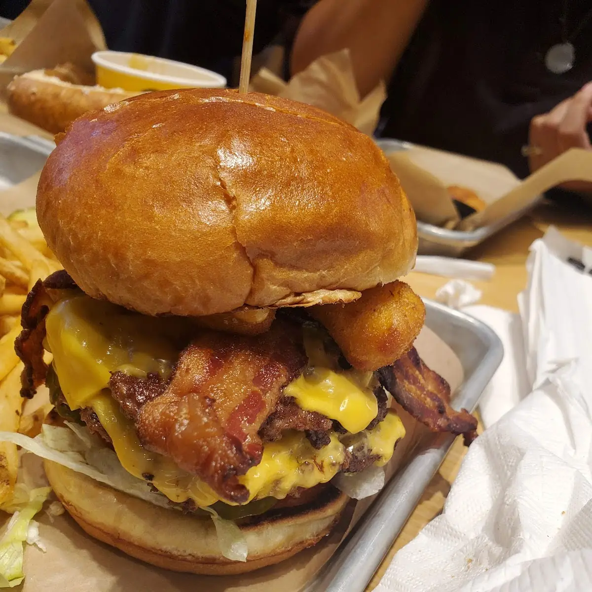 Cheese Curd Bacon Burger