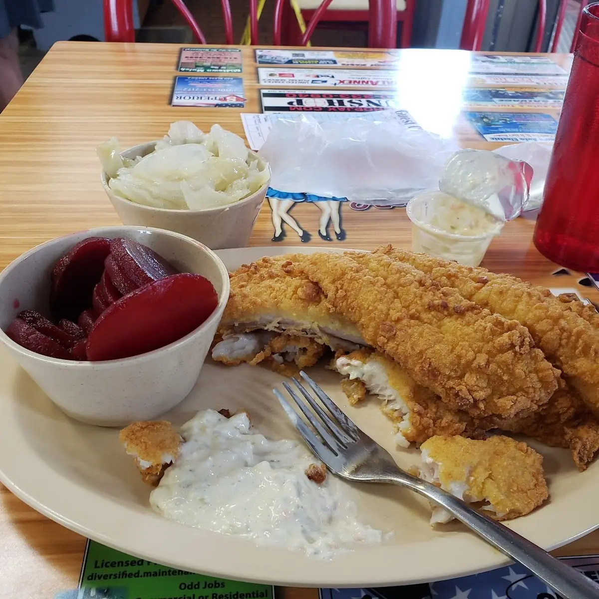 Catfish Dinner Cabbage and Beets