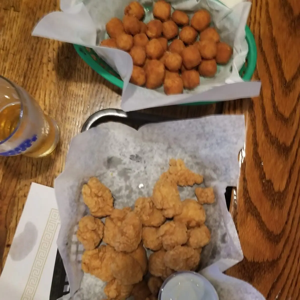 Fried Mushrooms and Fried Shrimp