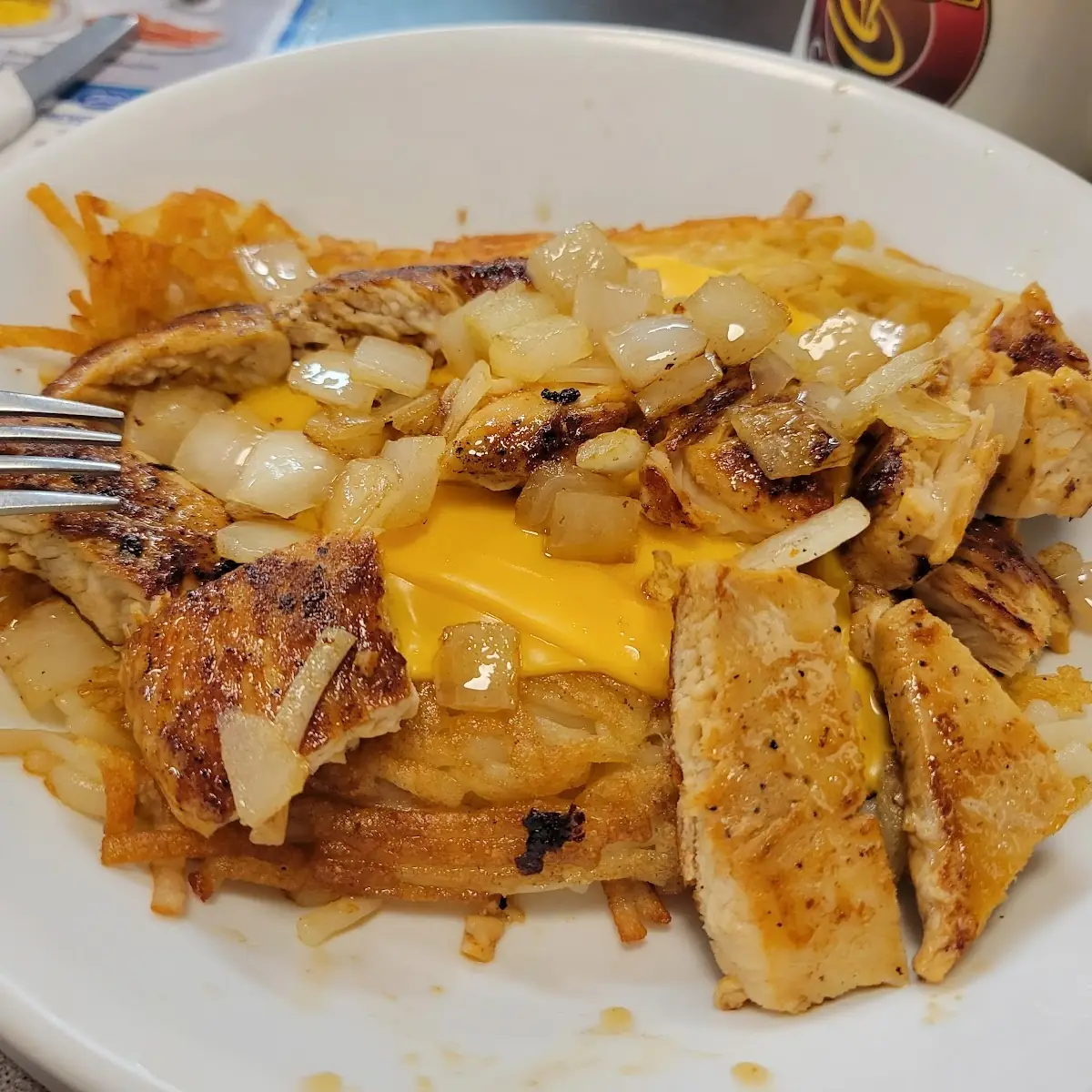 Chicken Melt with Hash Browns