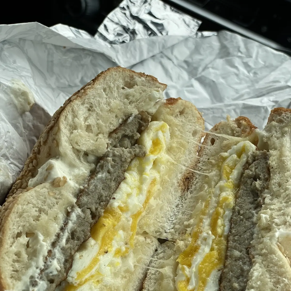 Cream Cheese on Sesame Bagel