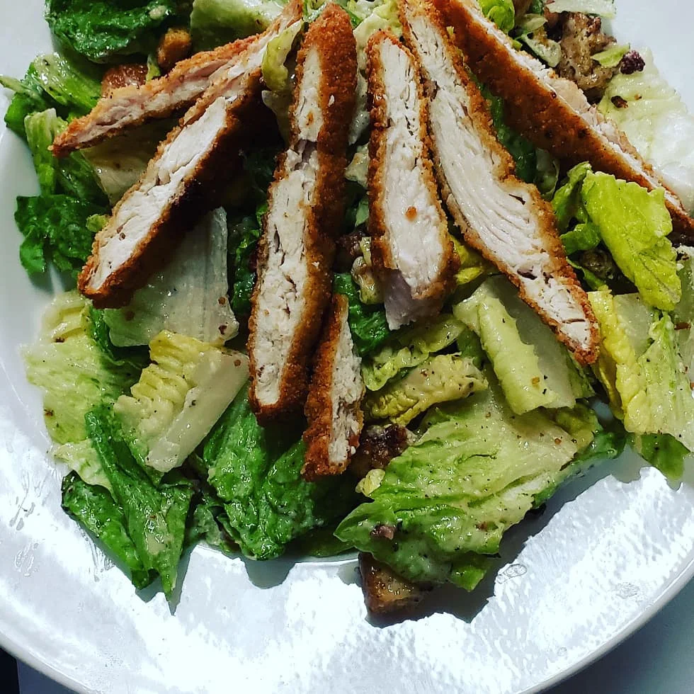 Caesar Salad with Crispy Chicken