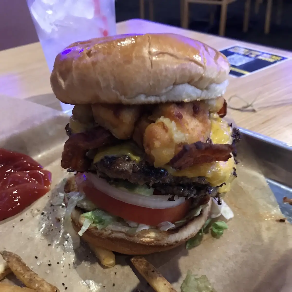 Cheese Curd Bacon Burger
